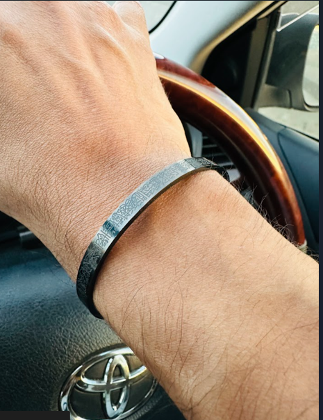 Ayatul Kursi Cuff Bracelet Black - Image 5
